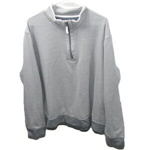 Copper & Oak Supply Gray/White Pin Stripe Partial Zip Pull Over Size XXL